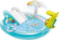 Intex Aligátor Játszóközpont - Gyerek Pancsoló Medence 160L, PVC Anyagból, Átlátszó, 40cm Átmérőjű, Tartós Vinyl 1