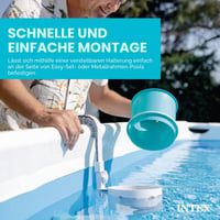 Intex Deluxe nástenný hladinový skimmer 28000E, sivý, zberač nečistôt do bazéna, 33x21x33 cm 4