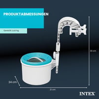 Intex Deluxe nástenný hladinový skimmer 28000E, sivý, zberač nečistôt do bazéna, 33x21x33 cm 3