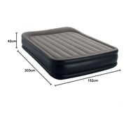 Intex Deluxe Pillow Rest Raised madrac na napuhavanje za 2 osobe s električnom pumpom 152x203x42 cm, nosivost 272 kg, pomoćni ležaj, kamp madrac, Fibre-Tech tehnologija 3