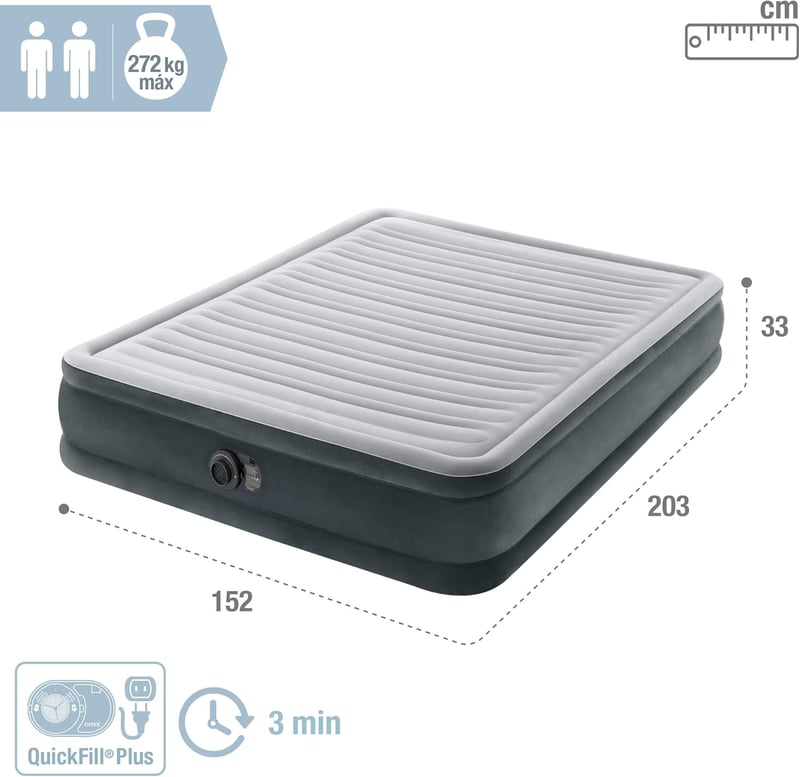 Intex Dura-Beam Comfort Plush Felfújható Matrac Elektromos Pumpával 152x203cm