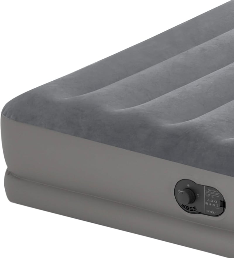 Intex Dura-Beam Prestige önfelfújó dupla matrac USB pumpával, 152x203 cm - 152x203x30 cm, Grey