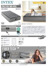 Saltea gonflabilă pentru oaspeți Intex DuraBeam, 1 persoană, 99x191x30 cm, max. 136 kg, cu pompă electrică USB integrată, material Fibre-Tech, saltea de camping (64112) 9