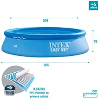 Samonosný bazén Intex Easy Set, okrúhly, s filtračným čerpadlom, modrý, Ø 305 x 76 cm, 3853 litrov 6