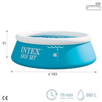 Nafukovací detský bazén Intex Easy Set 183x51 cm, 800 l, modrý – Rýchle zostavenie, záhradný bazénik od 3 rokov (28101NP) 4