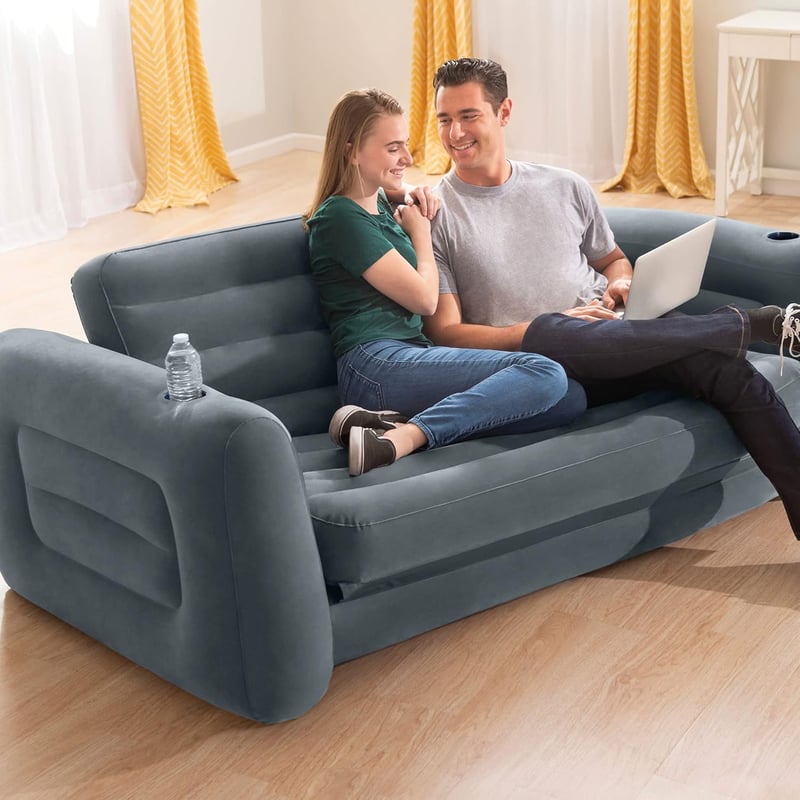 Intex Felfújható Kanapé 2 Személyes Ágyazható Funkcióval 200 kg Terhelhetőség - Single