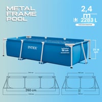 Obdĺžnikový záhradný bazén Intex Metal Frame 260x160x65 cm, modrý, 2282 litrov, nadzemný bazén s kovovou konštrukciou pre deti a rodiny 2