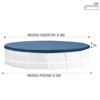 Krycia plachta na kruhový bazén Intex Prism Frame Ø 366 — poškodená, čiastočne funkčná: na jednej strane je vytrhnuté lanko (stav: pozri 2. obrázok) 7