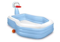Piscină gonflabilă de familie Intex Swim Center cu coș de baschet, octogonală 1