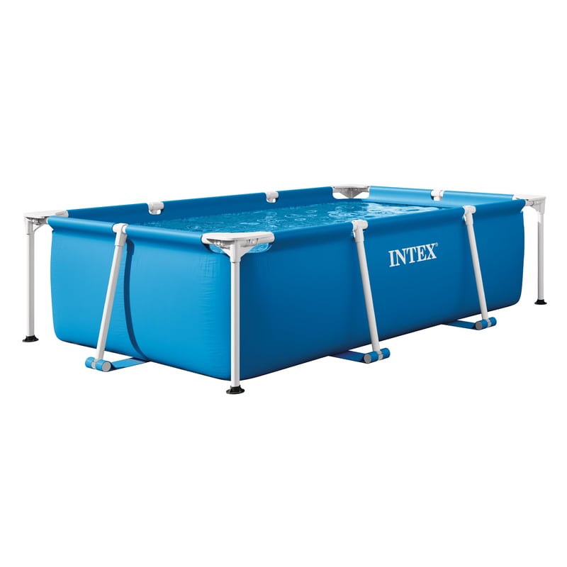 Piscină rectangulară cu cadru Intex, 220 x 150 x 60 cm, albastru, piscină de grădină pentru adulți și copii