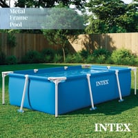 Piscină rectangulară cu cadru Intex, 220 x 150 x 60 cm, albastru, piscină de grădină pentru adulți și copii 2