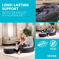 Intex Ultra-Lounge fotelja na napuhavanje s tabureom i držačem za čaše, nosivost do 110 kg, ergonomski dizajn (68564NP) 6