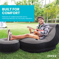 Intex Ultra-Lounge fotelja na napuhavanje s tabureom i držačem za čaše, nosivost do 110 kg, ergonomski dizajn (68564NP) 5