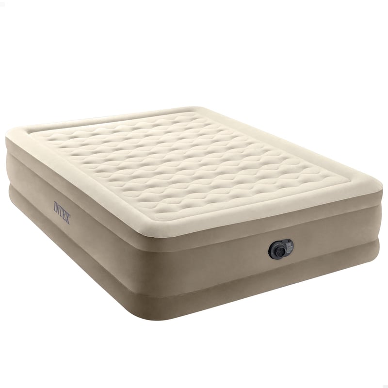 Nafukovacia posteľ pre hostí Intex Ultra Plush Queen s technológiou Fiber-Tech, 152x203x46 cm, pre 2 osoby, béžová (64428ND)