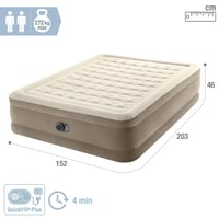 Nafukovacia posteľ pre hostí Intex Ultra Plush Queen s technológiou Fiber-Tech, 152x203x46 cm, pre 2 osoby, béžová (64428ND) 4