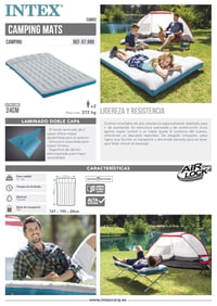 Unisex kempingový matrac Intex - Veľký rozmer, sivo-modrý, ľahká a pohodlná podložka na spanie v prírode 8
