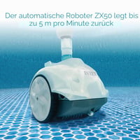 Automatický bazénový vysávač Intex ZX50 Krystal Clear, na sanie, 0,8 l nádoba, 6,5 m hadica, pre filtračné čerpadlá s prietokom 3400-5600 l/h, bielo-modrý 5