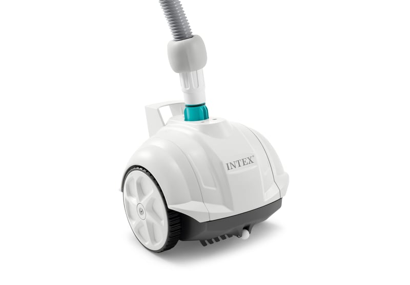 Automatický bazénový vysávač Intex ZX50 Krystal Clear, na sanie, 0,8 l nádoba, 6,5 m hadica, pre filtračné čerpadlá s prietokom 3400-5600 l/h, bielo-modrý