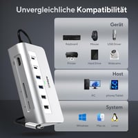 intpw USB-C Hub 9-in-1 Dokkoló Állomás 4K HDMI PD 100W Töltéssel MacBook iPad Laptop Alumínium Elosztó SD Kártya Olvasó 8