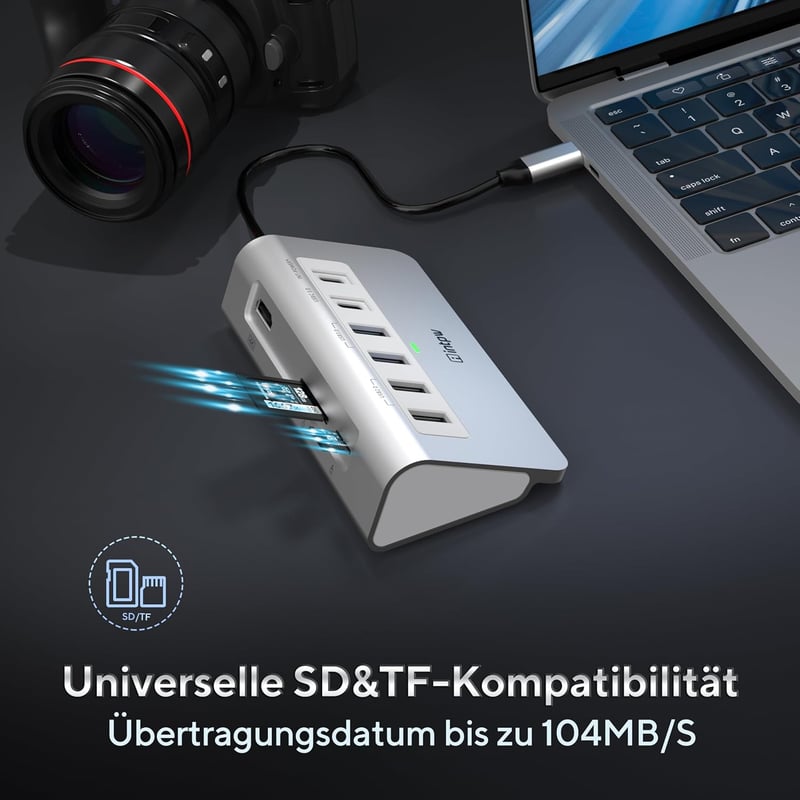 intpw USB-C Hub 9-in-1 Dokkoló Állomás 4K HDMI PD 100W Töltéssel MacBook iPad Laptop Alumínium Elosztó SD Kártya Olvasó
