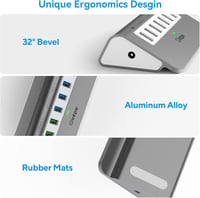 intpw USB Hub 7 Portos 10 Gbps Sebességgel, 4 USB 3.2 Adat Port + 3 Gyorstöltő Port, 30W Adapter, Alumínium Ház, Type A és C Kábel 4