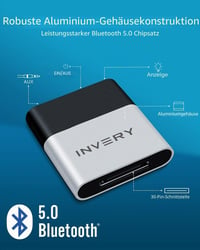 INVERY DockLinQ Pro Bluetooth 5.0 adapter 30 tűs iPod/iPhone dokkolóhoz és Bose Sounddockhoz 2