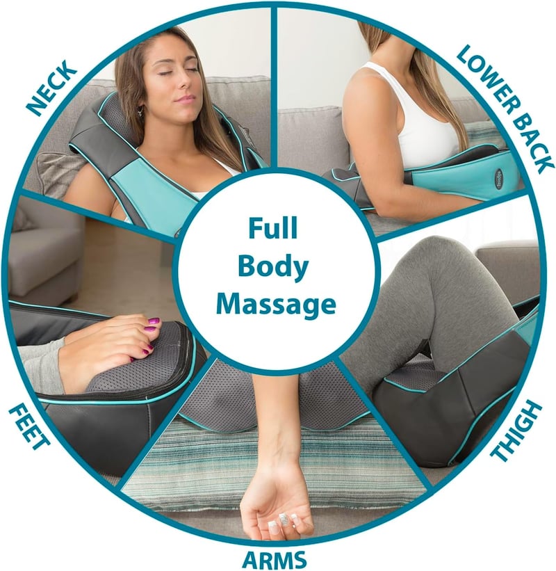 InvoSpa Shiatsu Masszázspárna Nyak Hát Váll Lábra Elektromos Masszírozó Készülék