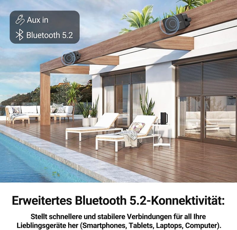 Inwa MZ622 Bluetooth Kültéri Hangfal Pár 400W Vízálló Vezeték Nélküli Stereo