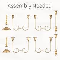 Sfeșnic Inweder auriu din metal cu 5 brațe, 50 cm, set de 2 bucăți pentru decor vintage de nuntă și Crăciun 7