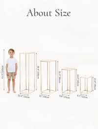 Zlatý kvetinový stojan Inweder na svadbu – 40/60/80 cm, s akrylovou doskou, kovový geometrický stĺp, vysoká podlahová váza na dekoráciu stola, na narodeniny, oslavu 5