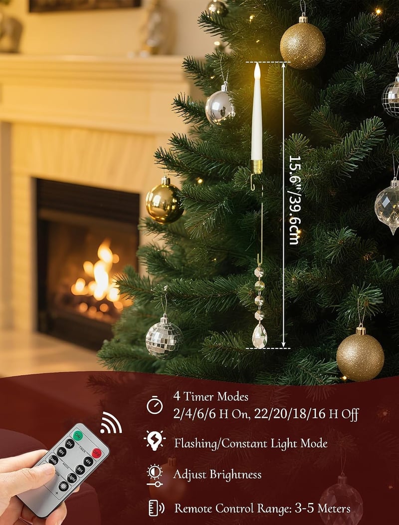 Inweder LED gyertyák távirányítóval 10db karácsonyfa dekoráció időzítővel