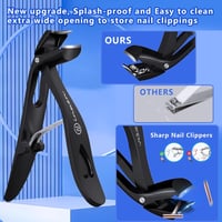 INXEN Ergonomikus Körömvágó Szett Időseknek - 3 Darabos Vastag Lábköröm Vágó Széles Nyílással és Gyűjtőtartállyal 8