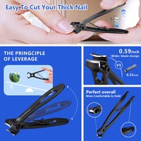 INXEN Ergonomikus Körömvágó Szett Időseknek - 3 Darabos Vastag Lábköröm Vágó Széles Nyílással és Gyűjtőtartállyal 7