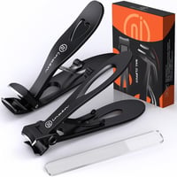 INXEN Ergonomikus Körömvágó Szett Időseknek - 3 Darabos Vastag Lábköröm Vágó Széles Nyílással és Gyűjtőtartállyal 1