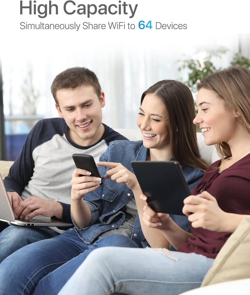 ioGiant AC1200 4G LTE Router SIM kártyához - Dual Band WiFi (867Mbps/5GHz, 300Mbps/2.4GHz), 150Mbps letöltési sebesség, 64 eszköz csatlakozt