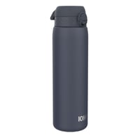 Sticlă pentru apă ion8 de 1 litru, ușoară, din oțel inoxidabil, neizolată, etanșă, cu deschidere cu o singură mână, capac rabatabil, lavabilă în mașina de spălat vase, gri-cenușiu și albastru marin 1