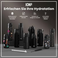 Fľaša na vodu ion8 1000 ml – Nepriepustná, otváranie jednou rukou, vhodná do umývačky riadu, bez BPA, s držadlom na prenášanie, na šport a do posilňovne, čierna 7