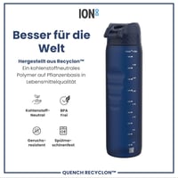 Bidon ion8 1000 ml anti-scurgere - Deschidere cu o singură mână, fără BPA, compatibil cu mașina de spălat vase, pentru sport și sală, Albastru Navy 5