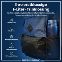Bidon ion8 1000 ml anti-scurgere - Deschidere cu o singură mână, fără BPA, compatibil cu mașina de spălat vase, pentru sport și sală, Albastru Navy 2