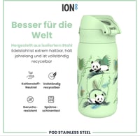 ion8 Evo szigetelt rozsdamentes acél gyerek kulacs, szivárgásbiztos - panda - 320 ml 5