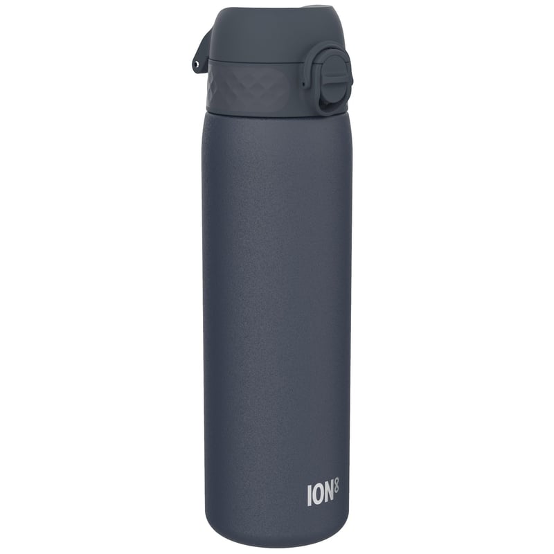 Oceľová fľaša na vodu Ion8 600 ml, nepriepustná, otváranie jednou rukou, vhodná do umývačky riadu, bez BPA, s úchytom na prenášanie, pasuje do držiaka na nápoje, námornícka modrá