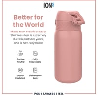 Detská nerezová fľaša ION8 Evo, 400 ml – staroružová 6