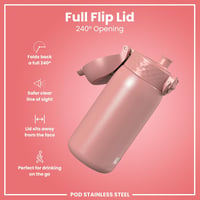 Detská nerezová fľaša ION8 Evo, 400 ml – staroružová 5