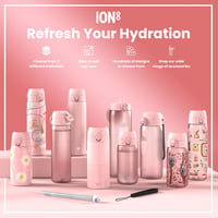 Detská nerezová fľaša ION8 Evo, 400 ml – staroružová 8