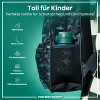 Sticlă pentru copii ion8, 350 ml, Model cu rechini, Etanșă, Deschidere cu o singură mână, Lavabilă în mașina de spălat vase, Fără BPA, Mâner de transport, Capac cu deschidere rabatabilă 2