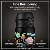 Detská fľaša na vodu ion8 350 ml, odolná voči vytekaniu, otváranie jednou rukou, bezpečnostný uzáver, vhodná do umývačky riadu, bez BPA, držadlo na prenášanie, skladacie viečko 3