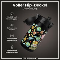 Detská fľaša na vodu ion8 350 ml, odolná voči vytekaniu, otváranie jednou rukou, bezpečnostný uzáver, vhodná do umývačky riadu, bez BPA, držadlo na prenášanie, skladacie viečko 4