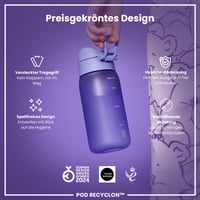 Detská fľaša ion8 350 ml, svetlofialová, nepriepustná, otváranie jednou rukou, bez BPA — výrazne opotrebovaný výrobok (stav: pozri 2. obrázok) 9