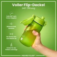 Sticlă pentru copii ion8, 350 ml, Etanșă, Deschidere cu o singură mână, Lavabilă în mașina de spălat vase, Fără BPA, Mâner de transport, Capac cu protecție, Verde 5