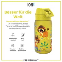 Detská fľaša na vodu ion8 350 ml, nepriepustná, otváranie jednou rukou, vhodná do umývačky riadu, bez BPA, s rúčkou, s vyklápacím viečkom, dizajn Babylöwen 5